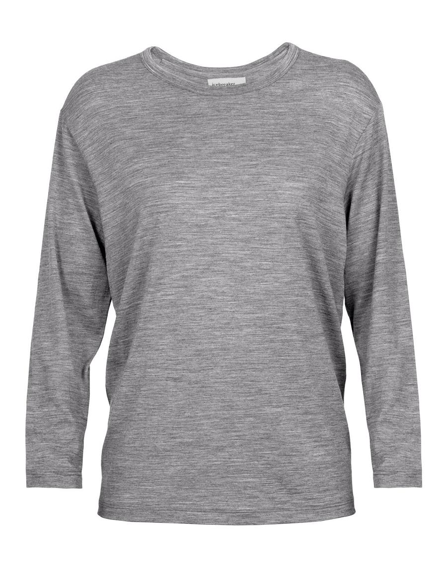 Long Sleeve Icebreaker Merino Granary T-Shirt Femme Grise | FR 1638HAPK